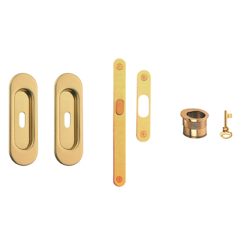 Kit oval key with lock and pull ring plastic support